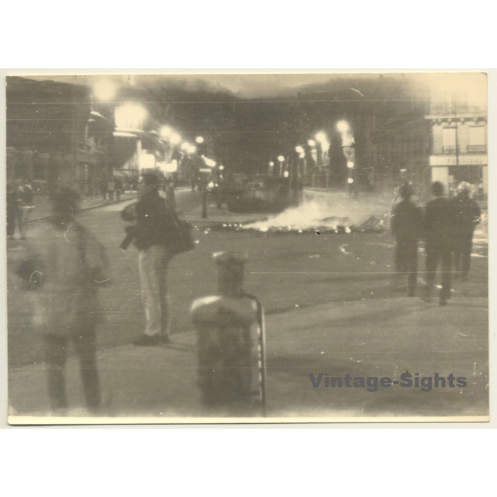 May 1968 - Paris: Street Riots - Journalist - Protesters (Vintage Photo)