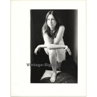 Jerri Bram (1942): Natural Brunette Woman In Negligee (Vintage Photo ~1970s)