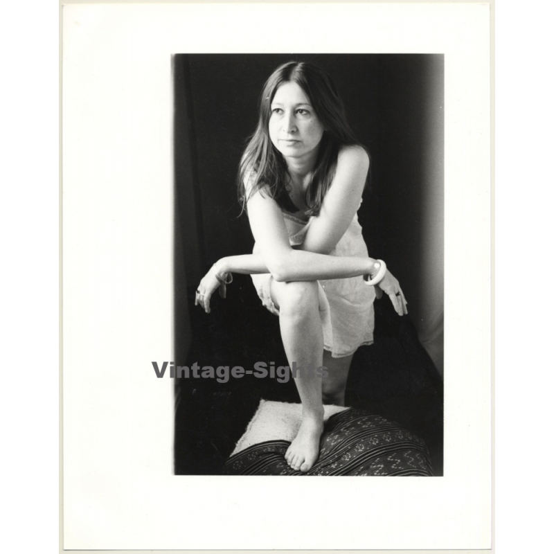 Jerri Bram (1942): Natural Brunette Woman In Negligee (Vintage Photo ~1970s)