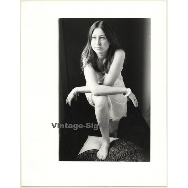 Jerri Bram (1942): Natural Brunette Woman In Negligee (Vintage Photo ~1970s)