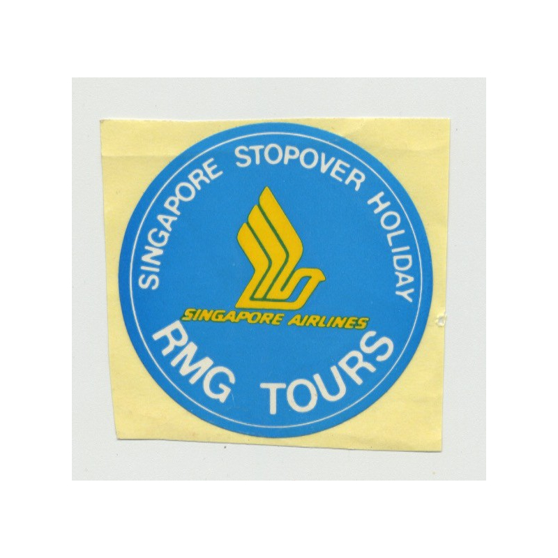 Singapore Airlines / RMG Tours (Vintage Self Adhesive Airline Luggage Sticker)
