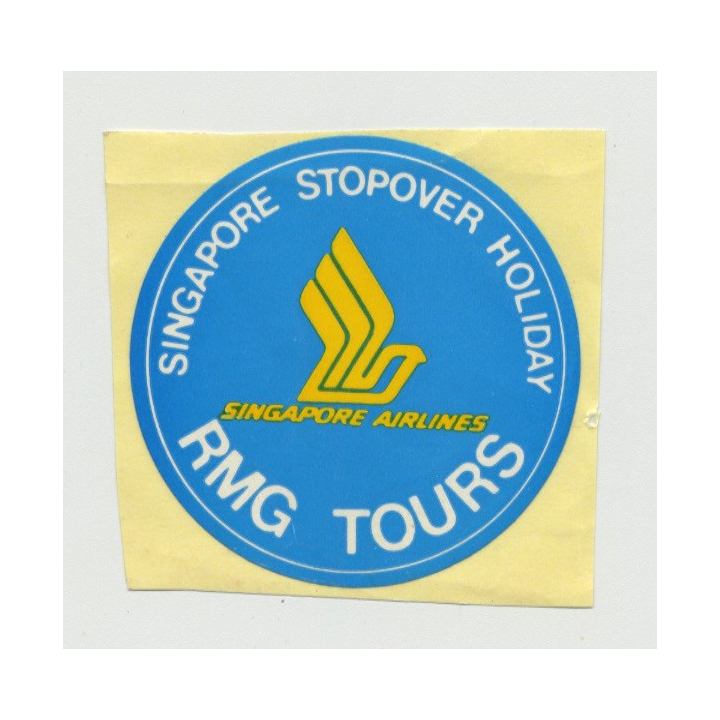 Singapore Airlines / RMG Tours (Vintage Self Adhesive Airline Luggage Sticker)
