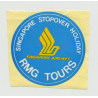 Singapore Airlines / RMG Tours (Vintage Self Adhesive Airline Luggage Sticker)