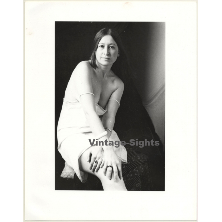 Jerri Bram (1942): Natural Brunette Woman In Negligee*2 (Vintage Photo ~1970s)