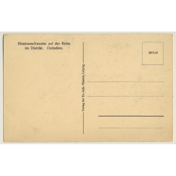 India: Mission Sister On Travel / Cow Cart (Vintage PC)