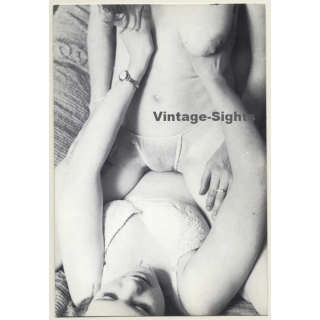 2 Semi Nudes In Lesbian Encounter*6 / Panties - Risqué (Vintage PC ~1970s)