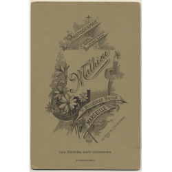 Mathieu / Marseille: Elegant Woman In Victorian Dress (Vintage Cabinet Card ~1900s/1910s)