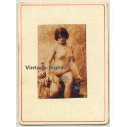 French Nude *5 / Risqué (Vintage Photo Transparency Film On CDV  ~1900s)