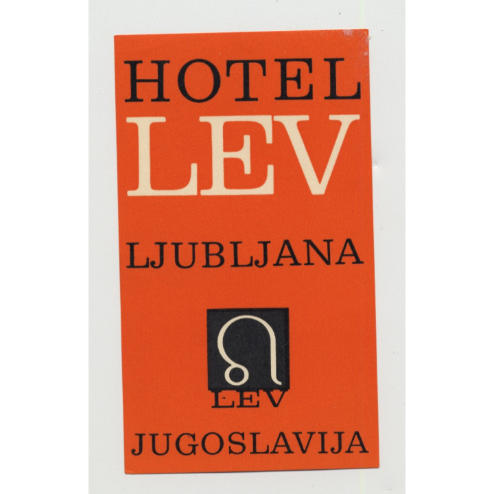 Hotel Lev - Ljubljana / Slovenia (Vintage Luggage Label) Former Yugoslavia
