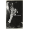 Brunette Maid In Fetish Lacquer Coat & Boots / Master - BDSM (Vintage Photo GDR ~1960s)