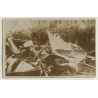 Saint-Vrain? / WW1: Soldiers Near Crashed Plane With Pilot (Vintage RPPC 1916)