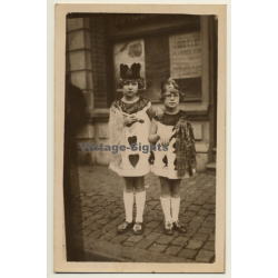 Carnival Belgium: Sparkmaries / Funkenmariechen (Vintage RPPC ~1910s/1920s)