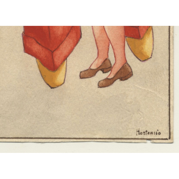 Hortensio: Wild Spanking Fantasy / Whip - BDSM (Vintage Drawing ~1930s)