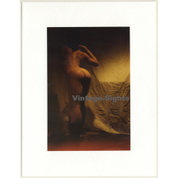 R.Folco: Rear View Of Sporty Wet Nude / Butt (Vintage Photo France 1980s)