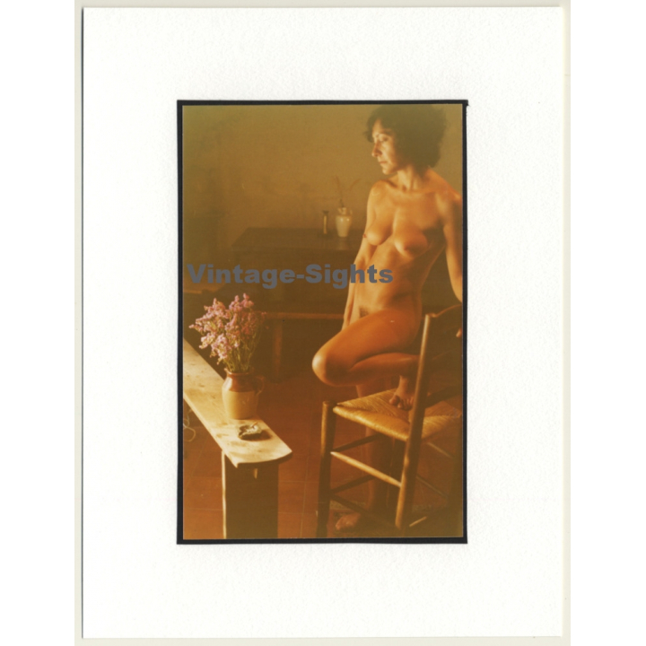 R.Folco: Still Life Of Natural Nude & Flowers (Vintage Photo France 1980s)