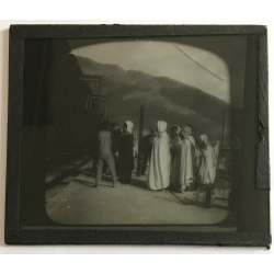 Maghreb / Africa: Berbers At About To Enter Train (Vintage Glass Dia Positive 1910s)