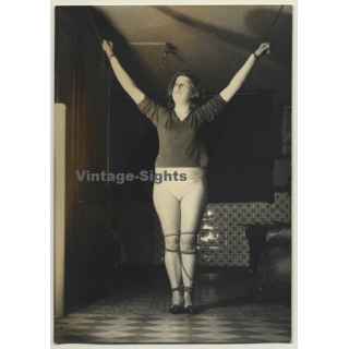 Natural Chubby Maid In Rope Bondage / BDSM (Vintage Photo ~1960s/1970s)