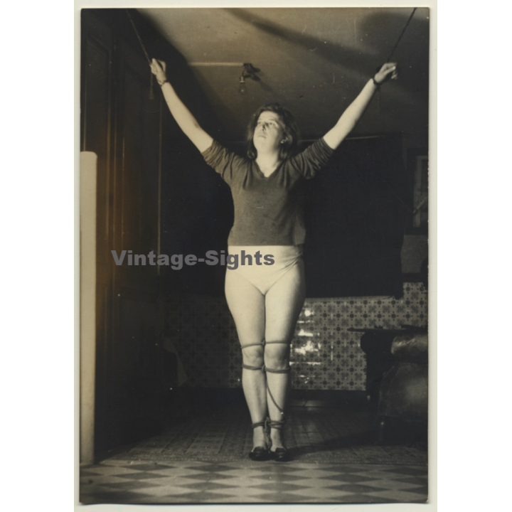 Natural Chubby Maid In Rope Bondage / BDSM (Vintage Photo ~1960s/1970s)