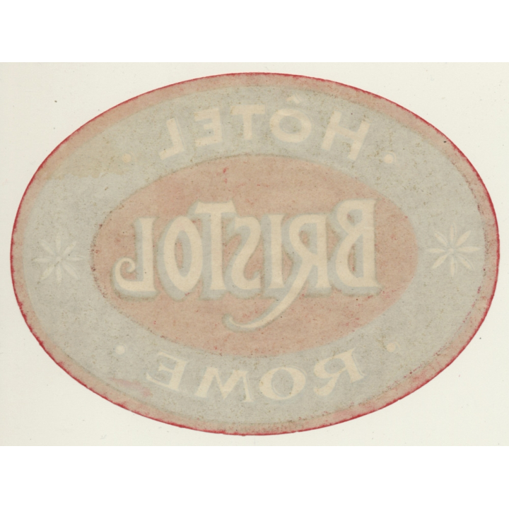 Rome / Italy: Hotel Bristol (Vintage Luggage Label: Richter & C.Naples)