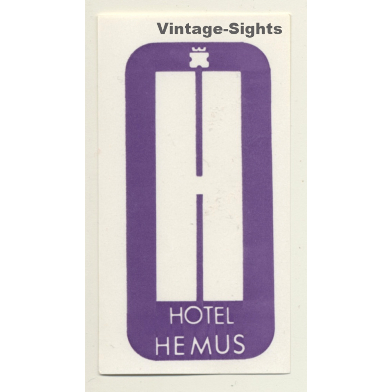 Sofia / Bulgaria: Hotel Hemus (Vintage Luggage Label)