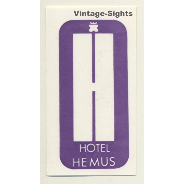 Sofia / Bulgaria: Hotel Hemus (Vintage Luggage Label)
