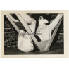 Semi Nude Maid Tied To Rack*1 / Gag - BDSM (Vintage RPPC ~1960s)