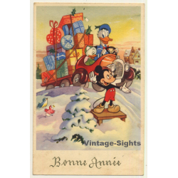 Walt Disney: Mickey Mouse & Donald / Bonne Année (Vintage PC 1950s)