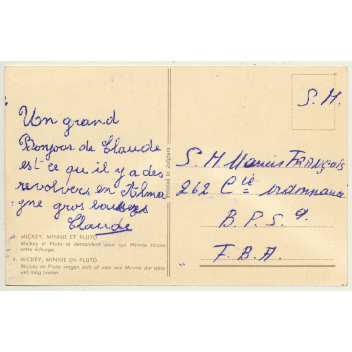 Walt Disney: Mickey Mouse, Minnie Et Pluto *2 (Vintage PC 1950s)