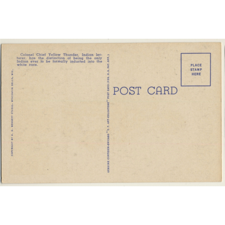 Wisconsin Dells / USA: Chief Yellow Thunder (Vintage PC 1950s)