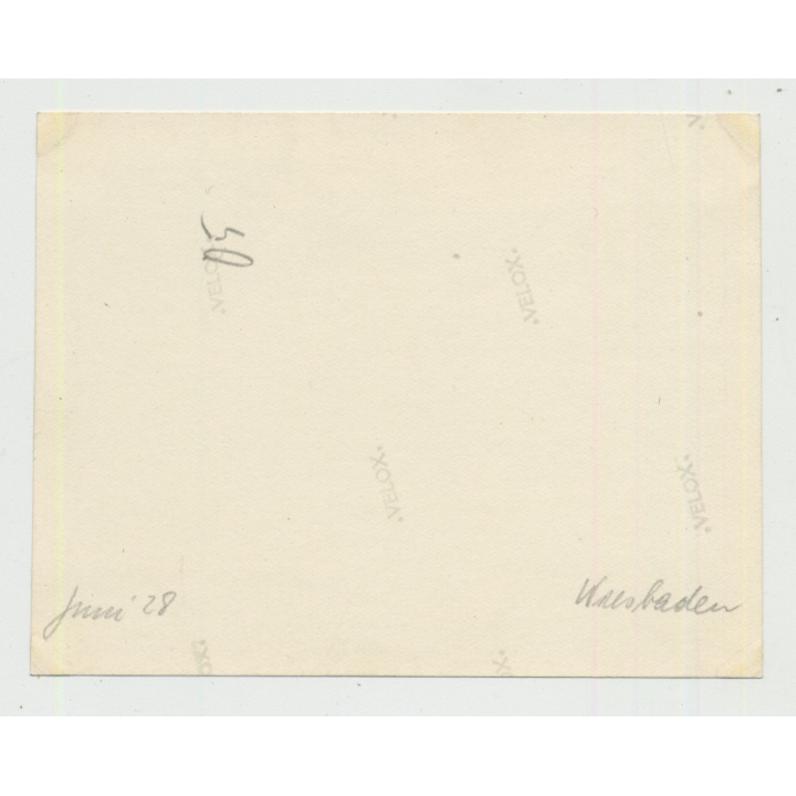 Elegant Dressed Woman In Front Of Kurhaus Wiesbaden 1928 (Vintage Amateur Photo B/W)