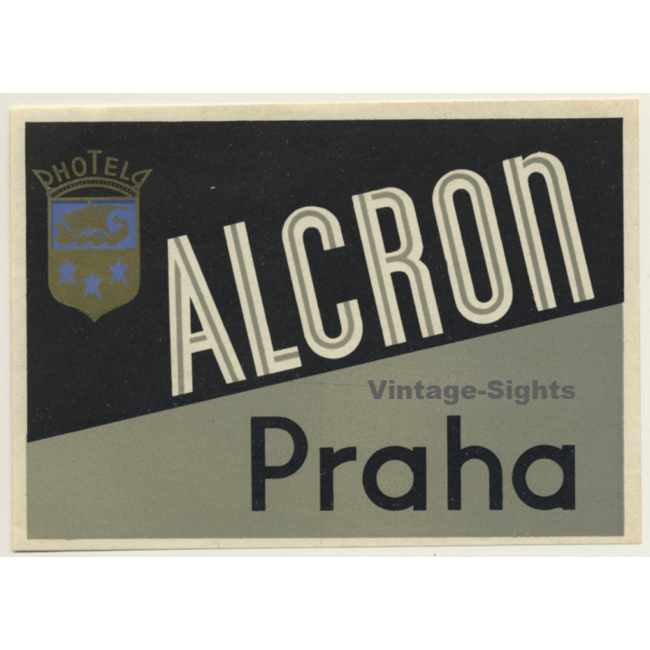 Praha - Prague / Czech Republic: Hotel Alcron *2 (Vintage Luggage Label Large)