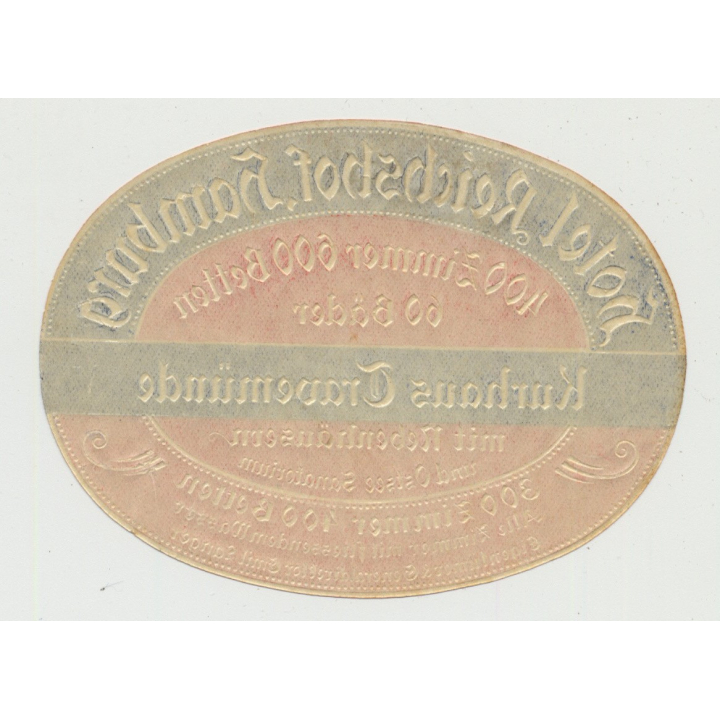 Hotel Reichshof Hamburg - Kurhaus Travemünde / Germany (Vintage Luggage Label)