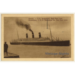 Anvers: S.S. Belgenland Red Star Line / Steamer (Vintage PC 1931)