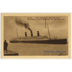 Anvers: S.S. Belgenland Red Star Line / Steamer (Vintage PC 1931)