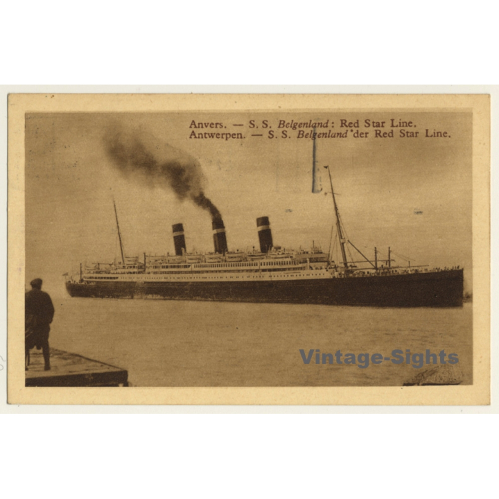 Anvers: S.S. Belgenland Red Star Line / Steamer (Vintage PC 1931)
