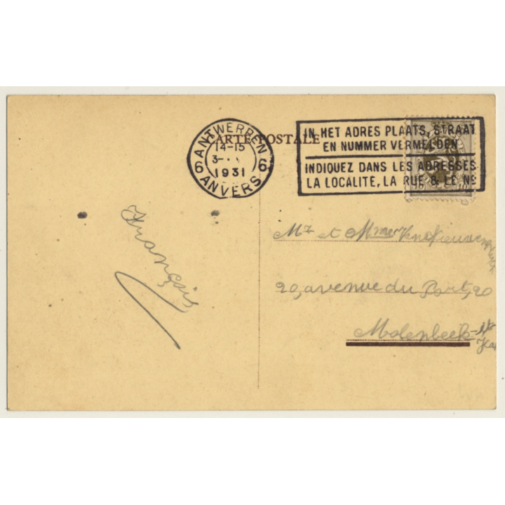 Anvers: S.S. Belgenland Red Star Line / Steamer (Vintage PC 1931)