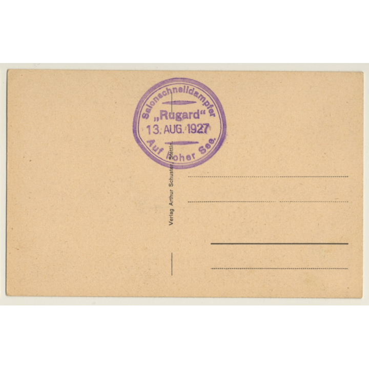 Salonschnelldampfer Rugard / Steamer (Vintage PC 1927)