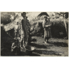 Java / Indonesia : Native Mother & Kids - Village / Ethnic (Vintage RPPC)