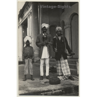 Indian Snake Charmer - Little Boy - Turban / Ethnic (Vintage RPPC)