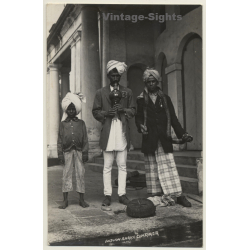 Indian Snake Charmer - Little Boy - Turban / Ethnic (Vintage RPPC)