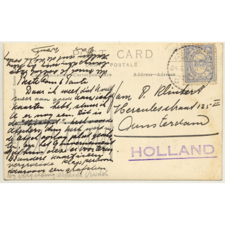 Sumatra / Indonesia: Native Old Man Head Carrying / Ethnic (Vintage RPPC 1931)