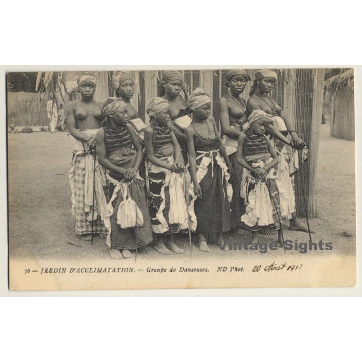 Jardin D'Acclimatation - Groupe De Danseuses / Human Zoo - Ethnic (Vintage PC 1912)