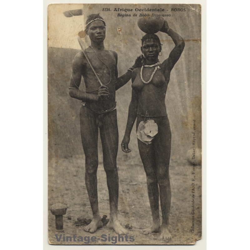 Burkina Faso: Nude Couple From Bobo Tribe / Ethnic (Vintage PC)