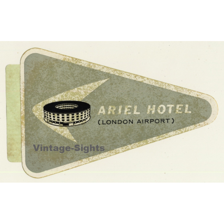 London / UK: Ariel Hotel (London Airport) (Vintage Self Adhesive Luggage Label / Sticker)