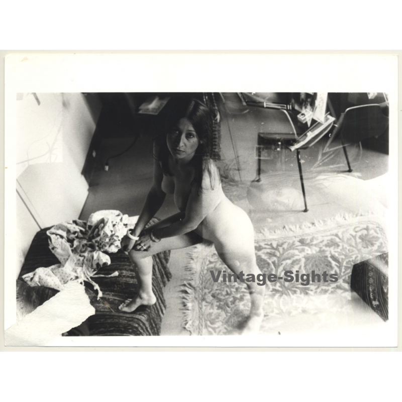 Jerri Bram (1942): Natural Nude Looks At Camera (Vintage Photo ~1970s)