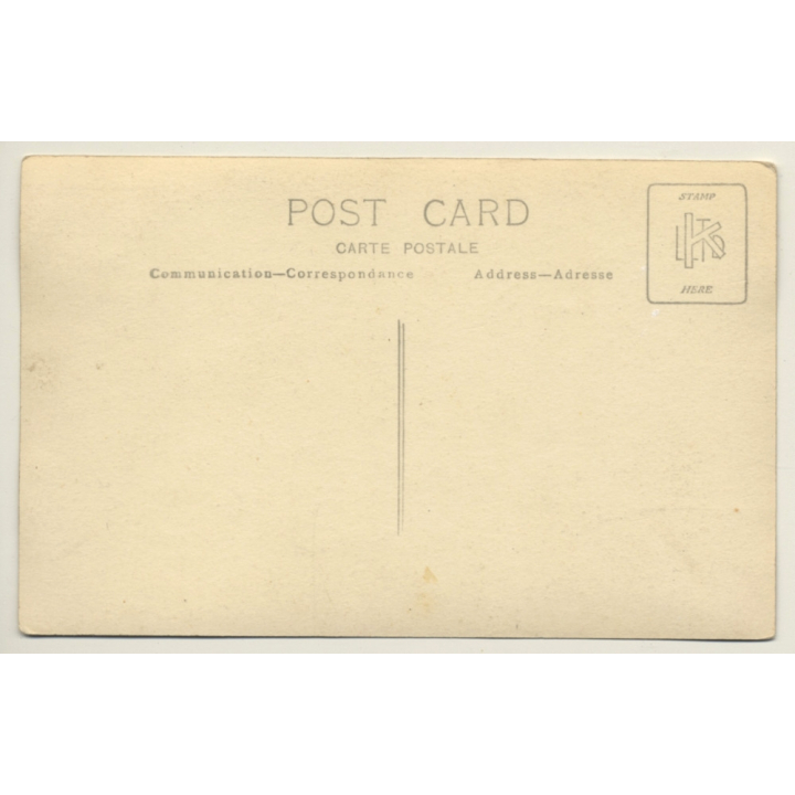 Elegant Couple Clink Glasses / Woman With Top Hat (Vintage RPPC ~1910s/1920s)