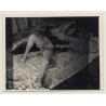 Elegant Brunette Nude With Black Cloth*1 / Risqué (Vintage Photo ~1940s/1950s)