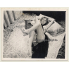 Elegant Brunette Nude With Black Cloth*2 / Risqué (Vintage Photo ~1940s/1950s)