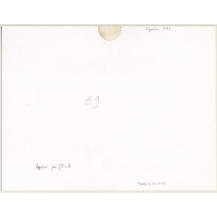 R.Folco: Slim Shorthaired Nude On Bed / Boobs (Vintage Photo France 1980s)