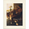 R.Folco: Natural Slim Nude In Wicker Chair (Vintage Photo France 1980s)